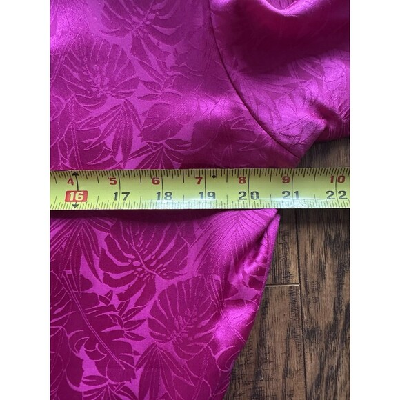 VTG Jack Mulqueen Silk Blouse Peplum Pink Print Black Button Up Womens Size 14 - Picture 8 of 12